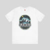 Front view of a Hawaii States of Confusion t-shirt in White
