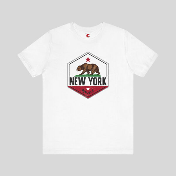 The front of a New York State of Confusion t-shirt in White