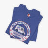 Folded view of a United States Postal Service t-shirt in Heather True Royal
