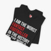 Folded view of a Fantasy Football - I Am The Worst t-shirt in Black