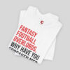 Folded view of a Fantasy Football Overlords t-shirt in White