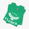 Folded view of a ELGSES t-shirt in Heather Kelly