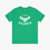 Front view of a ELGSES t-shirt in Heather Kelly