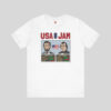Front view of USA JAM Lincoln and Johnson in White