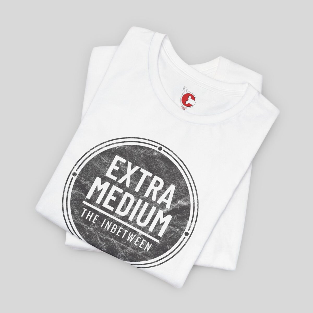 Folded view of a Extra Medium t-shirt in White