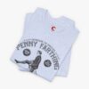 Folded view of a Penny Farthing t-shirt in Heather Prism Blue