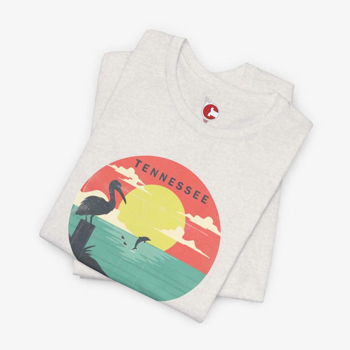 Folded view of a Tennessee t-shirt in Heather Cement