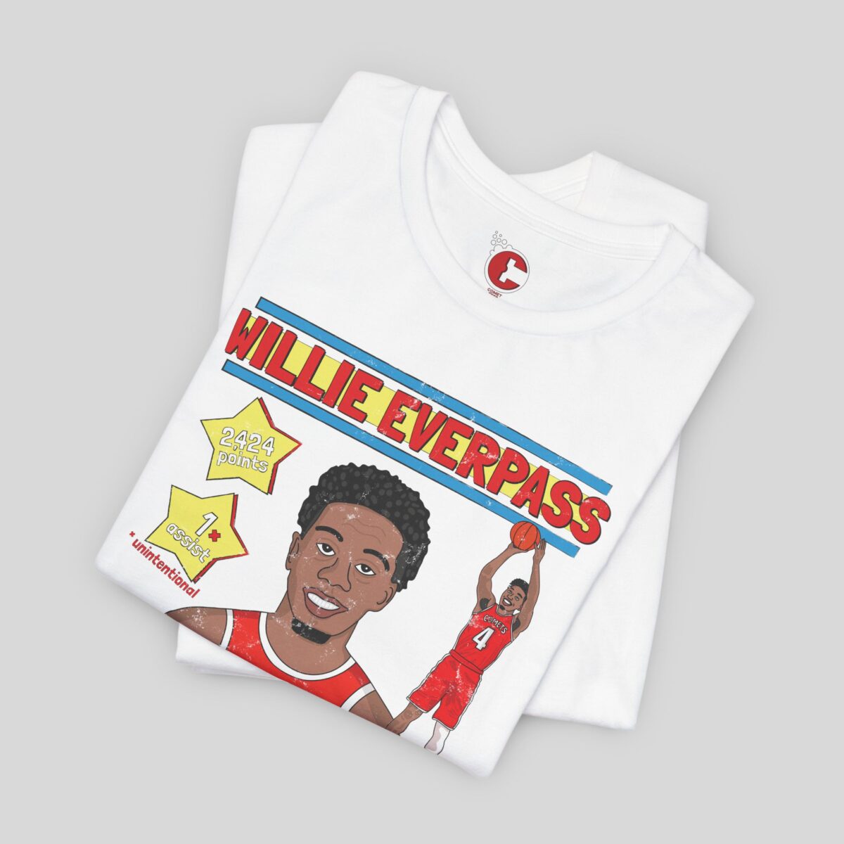 Folded view of a Willie Everpass t-shirt in White