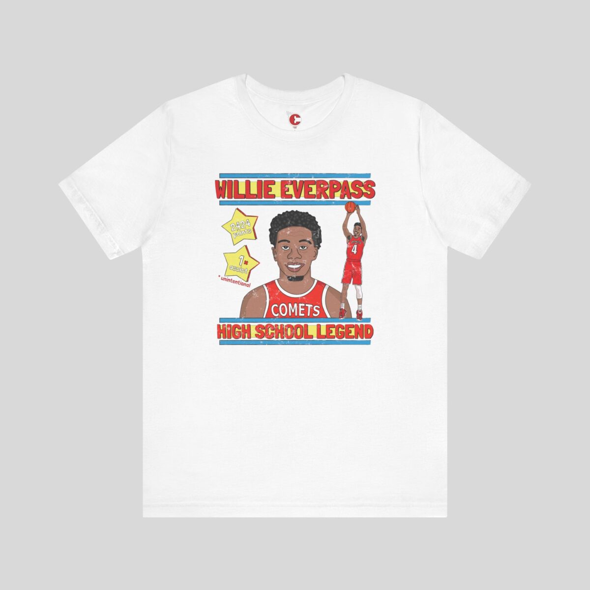Front view of a Willie Everpass t-shirt in White