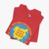 Folded view of a Youth In Asia t-shirt in Heather Red