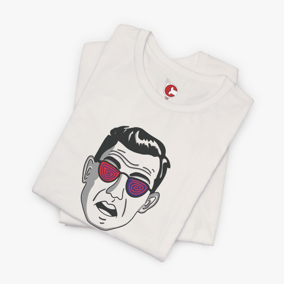 Folded view of a MKUltra Phase II t-shirt in Vintage White
