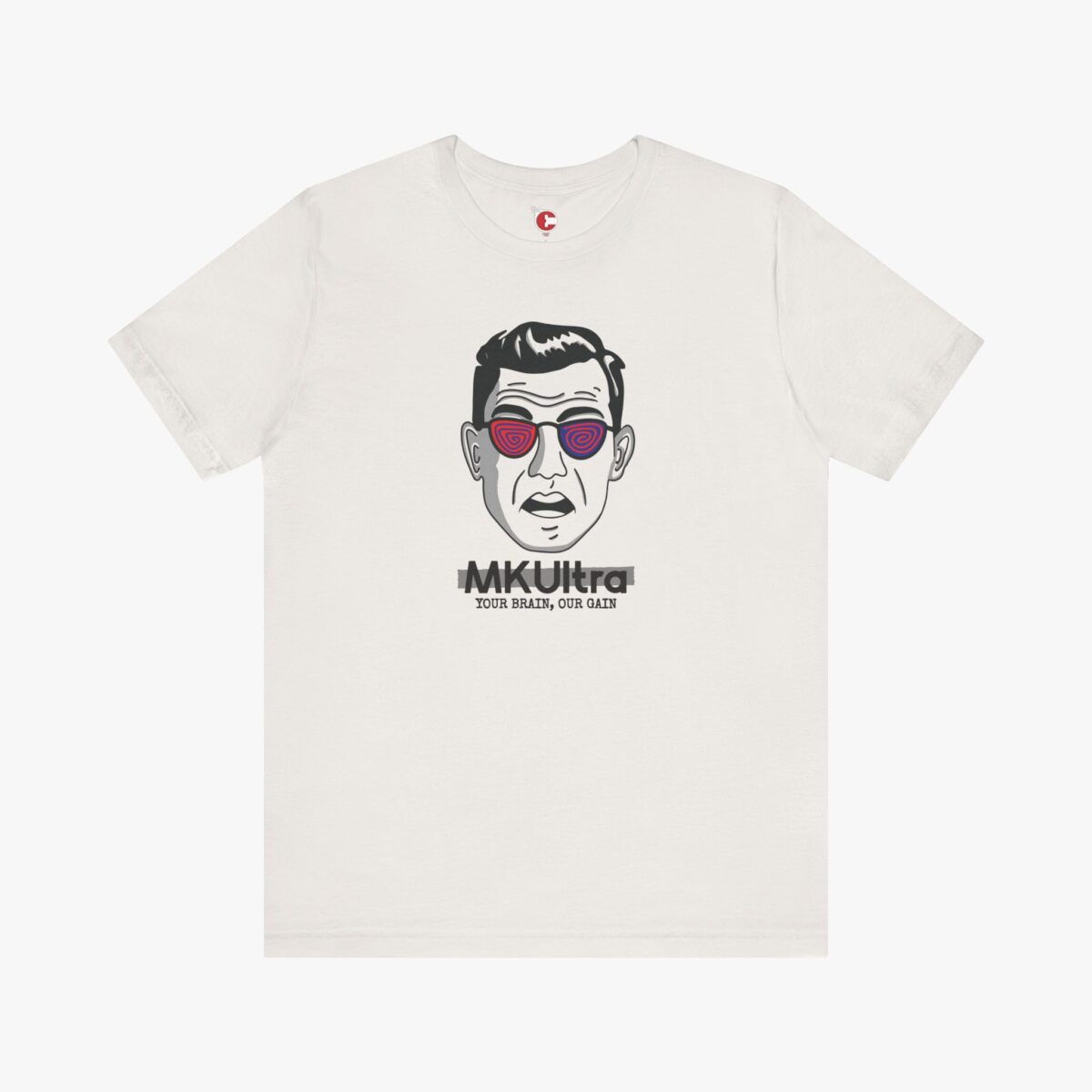 Front view of a MKUltra Phase II t-shirt in Vintage White