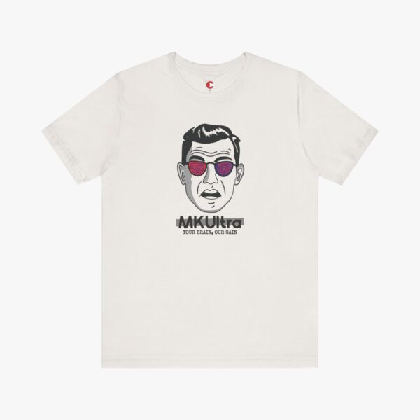 Front view of a MKUltra Phase II t-shirt in Vintage White