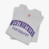 Folded view of a Westnorthern Cartography t-shirt in Solid Athletic Grey