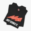 Folded view of a Just Science It t-shirt in Black