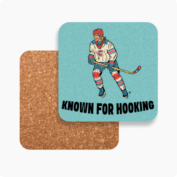 Retro Sports Coasters-Hockey - Known For Hooking